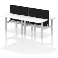 Air B2B 1200x800 Adjustable 4P Bench Desk Scallop White/Silver +Screen