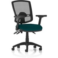 Eclipse Plus III Operator Chair Mesh Back Seat Teal Adjustable Arms
