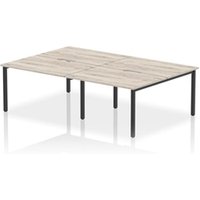 Evolve Plus 1200mm B2B 4 Person Office Bench Desk Grey Oak Top Black