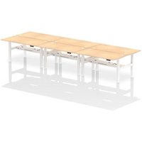 Air Back-to-Back 1600 x 800mm Height Adjustable 6 Person Office Bench