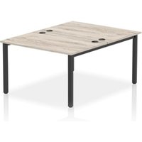 Impulse Bench B2B 2 Person 1200 Black Frame Office Bench Desk Grey Oak