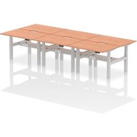 Air Back-to-Back 1200 x 800mm Height Adjustable 6 Person Office Bench