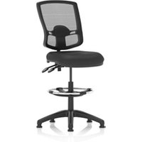 Eclipse Plus II Operator Chair Mesh Back Black Leather Draughtsman Kit