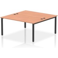 Impulse Bench B2B 2 Person 1600 Black Frame Office Bench Desk Beech