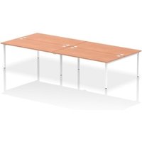 Impulse Bench B2B 4 Person 1800 White Frame Office Bench Desk Beech