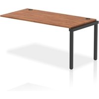 Impulse Bench Single Row Ext Kit 1600 Black Frame Bench Desk Walnut