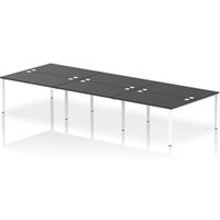 Impulse Bench B2B 6 Person 1400 White Frame Office Bench Desk Black