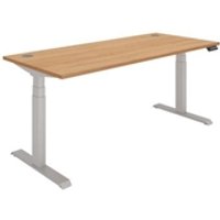 TC Office Rectangular Dual Motor Sit Stand Desk - 1800X800 - Beech/Silver