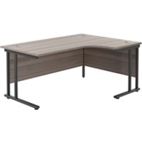 1800X1200 Twin Upright Right Hand Radial Desk Grey Oak