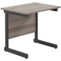 800x600 Single Upright Rectangular Desk Grey Oak
