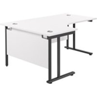 1600X1200 Twin Upright Left Hand Radial Desk White-Black