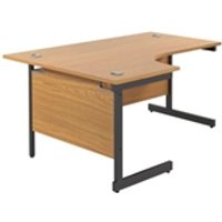 1800X1200 Single Upright Left Hand Radial Desk Nova Oak