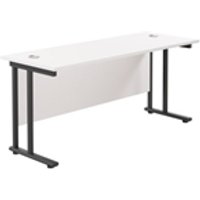 1600x600 Twin Upright Rectangular Desk White