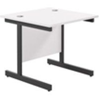 800x800 Single Upright Rectangular Desk White