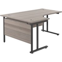 1600X1200 Twin Upright Left Hand Radial Desk Grey Oak