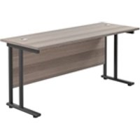 1800x600 Twin Upright Rectangular Desk Grey Oak