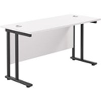 1200x600 Twin Upright Rectangular Desk White