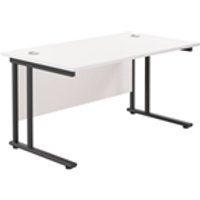 1200x800 Twin Upright Rectangular Desk White