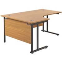 1800X1200 Twin Upright Left Hand Radial Desk Nova Oak