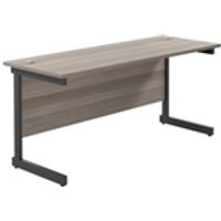 1600x600 Single Upright Rectangular Desk Grey Oak