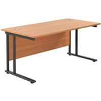 1800x800 Twin Upright Rectangular Desk Beech