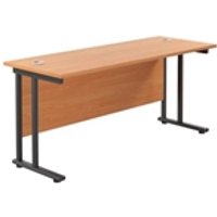 1600x600 Twin Upright Rectangular Desk Beech