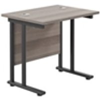 800x600 Twin Upright Rectangular Desk Grey Oak