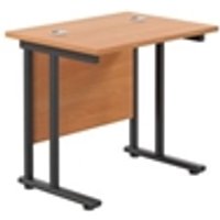 800x600 Twin Upright Rectangular Desk Beech