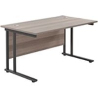 1200x800 Twin Upright Rectangular Desk Grey Oak