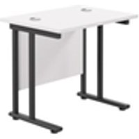 800x600 Twin Upright Rectangular Desk White