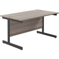 1200x800 Single Upright Rectangular Desk Grey Oak