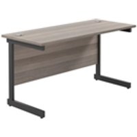 1200x600 Single Upright Rectangular Desk Grey Oak