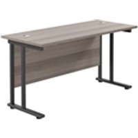 1200x600 Twin Upright Rectangular Desk Grey Oak