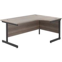 1600X1200 Single Upright Right Hand Radial Desk Grey Oak