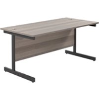 1800x800 Single Upright Rectangular Desk Grey Oak