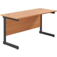 1400x600 Single Upright Rectangular Desk Beech