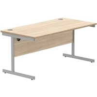 Rectangular Desk Steel Single Cantilever 1600X800 Oak Silver