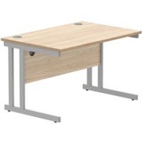 Rectangular Desk Steel Double Cantilever 1200X800 Oak Silver