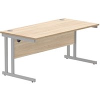 Rectangular Desk Steel Double Cantilever 1600X800 Oak Silver