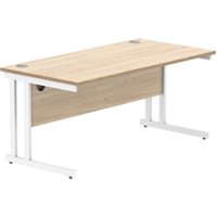 Rectangular Desk Steel Double Cantilever 1600X800 Oak White