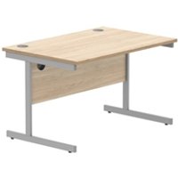 Rectangular Desk Steel Single Cantilever 1200X800 Oak Silver