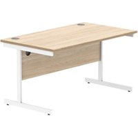 Rectangular Desk Steel Single Cantilever 1600X800 Oak White