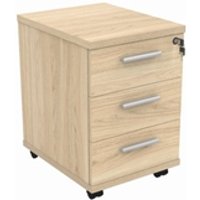 Mobile Under Desk Office Storage Unit | 3 Drawers | Canadian Oak - Core
