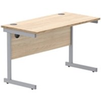 Rectangular Desk Steel Single Cantilever 1200X600 Oak Silver