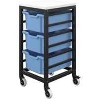 Titan Storage Unit Tray Drawers 3 Deep Drawers White Black