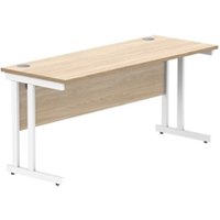 Rectangular Desk Steel Double Cantilever 1600X600 Oak White