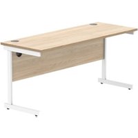 Rectangular Desk Steel Single Cantilever 1600X600 Oak White