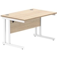 Rectangular Desk Steel Double Cantilever 1200X800 Oak White