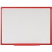 Bi-Office Maya Drywipe Gridded Whiteboard Red Frame 240x120cm