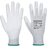Portwest Anti-Static PU Palm Glove 1 Pair Grey XL Pack of 12 A199GRRXL